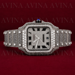 Montre mécanique carrée de luxe pour homme, style hip-hop, résistante à l'eau, sertie de moissanite, bracelet en acier inoxydable de 20 mm, cadran en verre, date automatique - Product Image 5