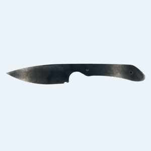 Cuchillo de caza y bushcraft de grado industrial con hoja de acero de Damasco de espiga completa, acabado negro y mango de madera, OEM Blank Pasha - Product Image 1