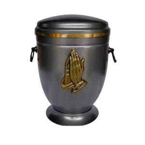 Urna Funeraria de Metal Negro Mate para Cenizas de Adultos con Tapa de Cruz Dorada Pulida, Recipiente para Cenizas Funerarias Cristianas, Venta al Por Mayor - Product Image 5