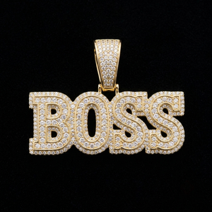 Men's 9K Yellow, White Gold Brilliant Cut <b>Name</b> Letter Hiphop Style Cuban Links <b>Chain</b> And Pendent Iced Out Lab Diamond Jewelry - Product Image 3