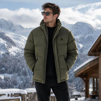 Veste d'hiver matelassée pour homme fabriquée directement en usine, avec col montant et logo frontal, écologique, respirante, pour un usage décontracté en extérieur