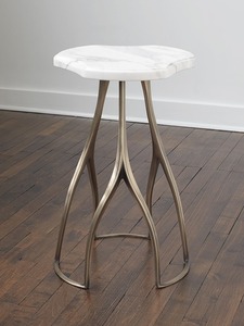 Table basse en métal minimaliste faite à la main, design contemporain, meubles décoratifs pour salon, finition argentée, plateau rond - Product Image 3