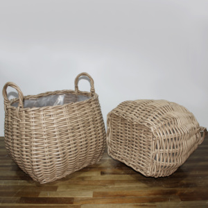 Wholesale Eco-Friendly <b>Plastic</b> Rattan Modern Design Custom Shape <b>Laundry</b> Storage <b>Baskets</b> Set for Clothing - Product Image 3