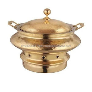Recipientes para Calentar Comida de Acero Inoxidable de 8 Litros, Redondos, para Buffet, con Acabado en Oro PVD de Primera Calidad - Product Image 6