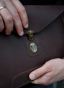 Custom Logo Waterproof Genuine Leather Modern Sling <b>Laptop</b> <b>Sleeve</b> for Men & Women Business Office Use LS-0223 - Product Image 5