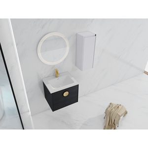 Mobile Bagno Sospeso da 24 Pollici con Lavabo in Ceramica e Ante a Chiusura Ammortizzata 00112WH 06324BCT Combinazione Armadietto (KD) - Product Image 6