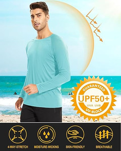 เสื้อแรชการ์ดแขนยาวสีฟ้าอ่อน Soft Peach Performance Tech Tee - เสื้อยิมและเสื้อวิ่งเทรลแขนยาวอเนกประสงค์สำหรับผู้ชาย - Product Image 3