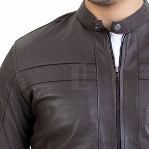 Veste en cuir pour homme, chaude pour l'hiver - Haute qualité, respirante, logo sur le devant, coupe confortable - Product Image 4