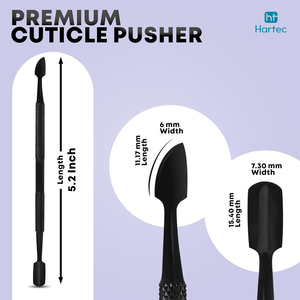 Raspador de Cutículas de Doble Cara de Acero Inoxidable Color Negro, Marca Privada OEM, Herramienta de Precisión para Manicura y Pedicura, Venta al Por Mayor - Product Image 2
