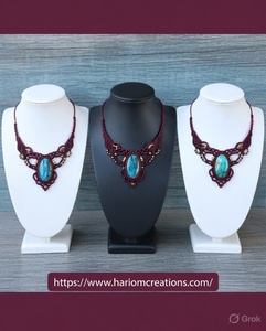 Collar Bohemio de Varias Capas con Cuentas de Turquesa, Collar con Colgante Étnico Vintage para Mujer - Product Image 2