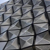Panel jaring aluminium potongan Laser Modern untuk pelapis dinding eksterior & desain berongga pagar dengan kaca dan bahan batu