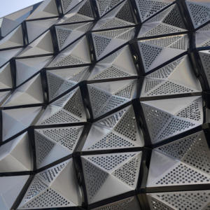 Modern Laser Cut Aluminum Mesh <strong>Panels</strong> for Exterior Wall Cladding &amp; Fencing Hollow <strong>Design</strong> with <strong>Glass</strong> and Stone Material