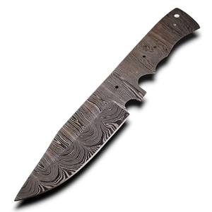 ใบมีดเปล่าเหล็กดามัสกัสขนาด 8 นิ้ว แบบเต็มด้าม สำหรับทำมีดแบบ OEM ODM  ใบมีดเปล่าเหล็กตีลายด้วยมือ - Product Image 1