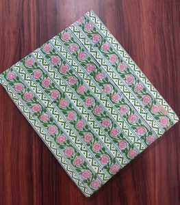 Tela de algodón Sanaganeri de Jaipur con estampado a mano, tela india para vestidos, proveedor mayorista de telas. - Product Image 2