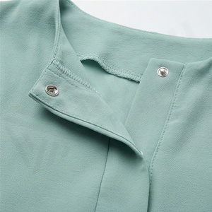 Ensemble Abaya Musulmane Décontractée et Élégante pour l'Été, avec Nœud et Perles, en Chiffon, Robe Longue et Foulard Assorti, Style Islamique Modeste - Product Image 4