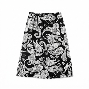 Falda pantalón larga deportiva de verano para mujer, personalizada por sublimación, de color liso, con bolsillos, cintura con cordón, estilo conservador, de material tejido elástico, para deportes. - Product Image 3