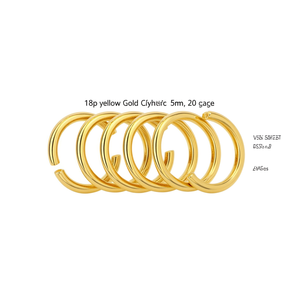 Lot de 5 anneaux ouverts - Or jaune 18 carats 5 mm 20 Gauge Outils et équipement de bijouterie - Product Image 3