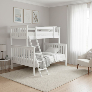 เตียงสองชั้นไม้สนสีขาว ดีไซน์ทันสมัย ประหยัดพื้นที่ เฟอร์นิเจอร์ห้องนอน - Product Image 3