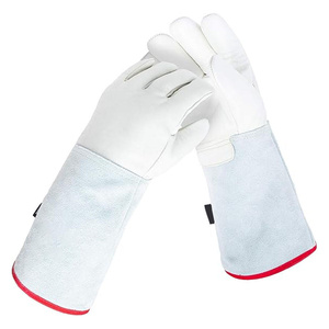 Gants de sécurité industriels de premier ordre en cuir de chèvre et de vachette, résistants à la chaleur pour le soudage TIG et la lutte contre les incendies - Product Image 1