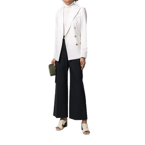 Blazer de Mujer de Alta Calidad, Blanco, Manga Larga, Tejido Sólido, Corte Entallado, Estilo Sorority, Personalizable con Logotipo, Primavera 2026 - Product Image 1