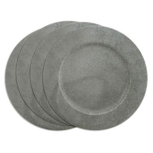 Assiette de présentation vintage en métal noir, ronde de 13 pouces, décorative, pour table de salle à manger, mariage, événement, fête, location, fournitures - Product Image 1