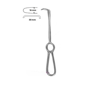 Rétracteur Kocher Langenbeck 21 cm 40x15mm à lame plate coudée en acier inoxydable, instrument chirurgical manuel réutilisable - Product Image 6