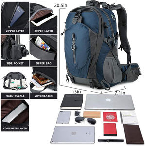 Sac à dos de randonnée bleu pour l'extérieur, résistant à l'eau, pour le trekking et les sports de montagne - Product Image 3