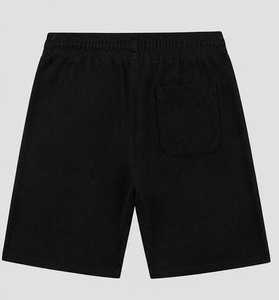 Shorts Bermuda Noirs pour Hommes, Taille Mi-Haute, Cordon de Serrage, Coton Brodé Palmiers, Style Décontracté - Product Image 6