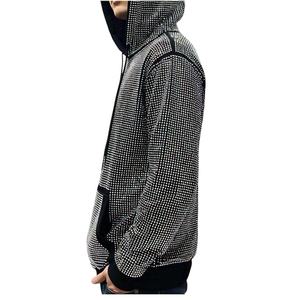 Sudaderas con capucha personalizadas de alta calidad para hombre, jersey de lana de algodón pesado con diamantes coloridos y diamantes de imitación, sudaderas de algodón 100% - Product Image 1