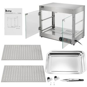 Armadio Riscaldante a Due Strati in Acciaio Inox e Vetro Temperato, 110.00V 800.00W, per Riscaldamento e Conservazione Attrezzature - Product Image 3