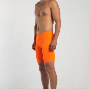 Shorts de compression pour hommes avec bande latérale, séchage rapide, style sportif, taille mi-haute, coupe élastique, longueur courte - Product Image 3