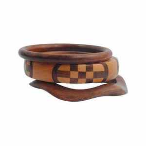 Ethnic Wooden Bangle Polish Finished Daily Wear Festival Party Vintage <b>Boho</b> Eco-Friendly Christian Fashion Jewelry Cuff - Product Image 2