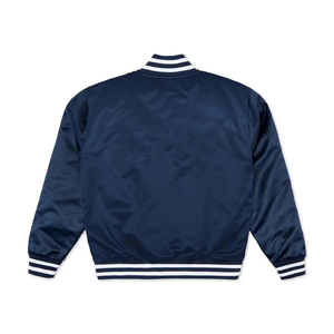 Veste universitaire bleu marine pour femme, best-seller, manches longues, col rabattu, bordure contrastée, matière polyester respirante, broderie - Product Image 2