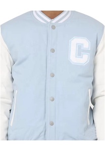 Veste universitaire Y2K personnalisée, style streetwear oversize, veste letterman avec patch en chenille, manches en cuir et laine, unisexe - Product Image 3