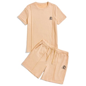 OEM Service New Fashion Manufacturer Custom High Quality Printed Patch Embroidery Streetwear Sports Suit 2 Piece <b>Shorts</b> Set - Product Image 3