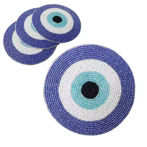 Posavasos Decorativos Hechos a Mano con Cuentas, Estilo Rústico, Impermeables, para Decoración de Bodas, Hechos en India - Product Image 3