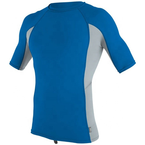 Men's UPF 50+ Breathable <b>Compression</b> Short Sleeve Rash Guard Quick Dry Solid Print Eco-Friendly Customized Logo Neoprene - Product Image 6