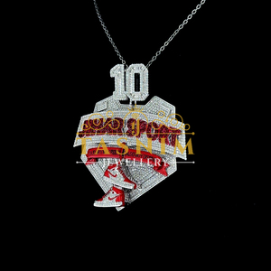Custom Christian 925 Sterling <b>Silver</b> 10K Gold Plated Hip Hop JIHAR SPORT <b>Charm</b> Pendants VVS Moissanite GIA Certified Personalize - Product Image 1
