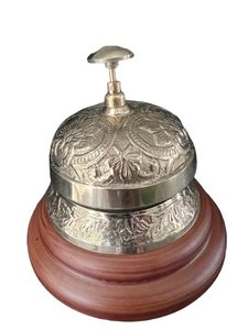 Cloche de service vintage en laiton, cloche décorative pour comptoir de réception, cloche d'appel pour hôtel, restaurant, bureau, cloche de table, décoration de maison, cadeau - Product Image 2
