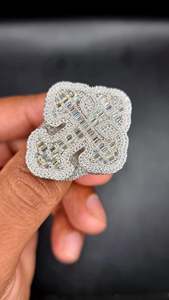 Lab Grown Diamond Cross <b>Ring</b> 925 <b>Silver</b> 10K 14K 18K Gold Christian Religious <b>Men</b> Hip Hop Iced Out Statement Band Wholesale B2B - Product Image 2
