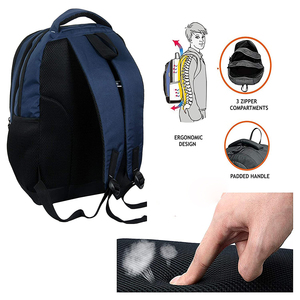 Sacs à dos scolaires pour garçons en gros, couleur bleu marine, imperméables, légers, sacs de voyage pour hommes, avec service OEM - Product Image 2