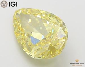 Diamante Cultivado en Laboratorio con Certificado IGI, 3.00 Quilates, Color Amarillo Intenso, Claridad VS2, Corte Pera, para Anillo de Compromiso o Regalo - Product Image 5