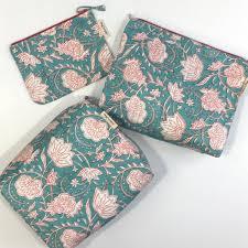 Assorted Bohemian Quilted Eco-Friendly Cotton <b>Coin</b> Purse <b>Bag</b> Tassel Zipper Closure Teal Floral Pattern Portable Small Makeup - Product Image 4