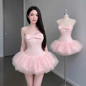 Robes longues plissées en dentelle pour femmes, style princesse, taille naturelle, coupe ajustée, sans bretelles, en mousseline, décontractées, lavables, prix d'usine, personnalisables - Product Image 3