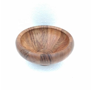 Hot Handmade Acacia <b>Wood</b> Polished <b>Bowl</b> High Quality Disposable Wooden Serving <b>Bowl</b> for <b>Fruit</b> Salad Eco-Sustainable for Hotels - Product Image 4