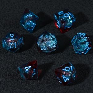 Blue Liquid Core <b>Dice</b> <b>Set</b>, Resin Sharp Edge D&D <b>Dice</b> <b>Set</b>, Dungeons and Dragons Polyhedral RPG <b>Dice</b> <b>Set</b> - Product Image 6