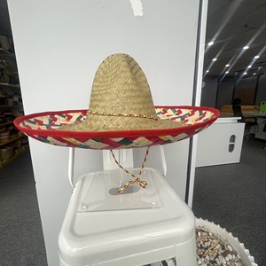 Sombrero Mexicano Unisex Bordado con Hierba Natural para Adultos, Venta al por Mayor, Stock a Granel para Compradores de Artículos de Playa, Fiestas, Verano y Viajes - Product Image 2