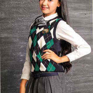 Suéter Unisex de Alta Calidad, Cuello en V, Diseño de Rombo sin Mangas, para Uniformes Escolares - Product Image 3