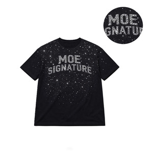 Camisetas personalizadas con pedrería, diseño personalizado, algodón grueso, corte holgado, estilo urbano, OEM, camisetas para hombre, MOQ bajo - Product Image 3