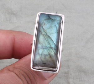 Bague en labradorite bleue feu, argent sterling 925, bijoux en pierre précieuse labradorite, bague unisexe pour mariage - Product Image 1